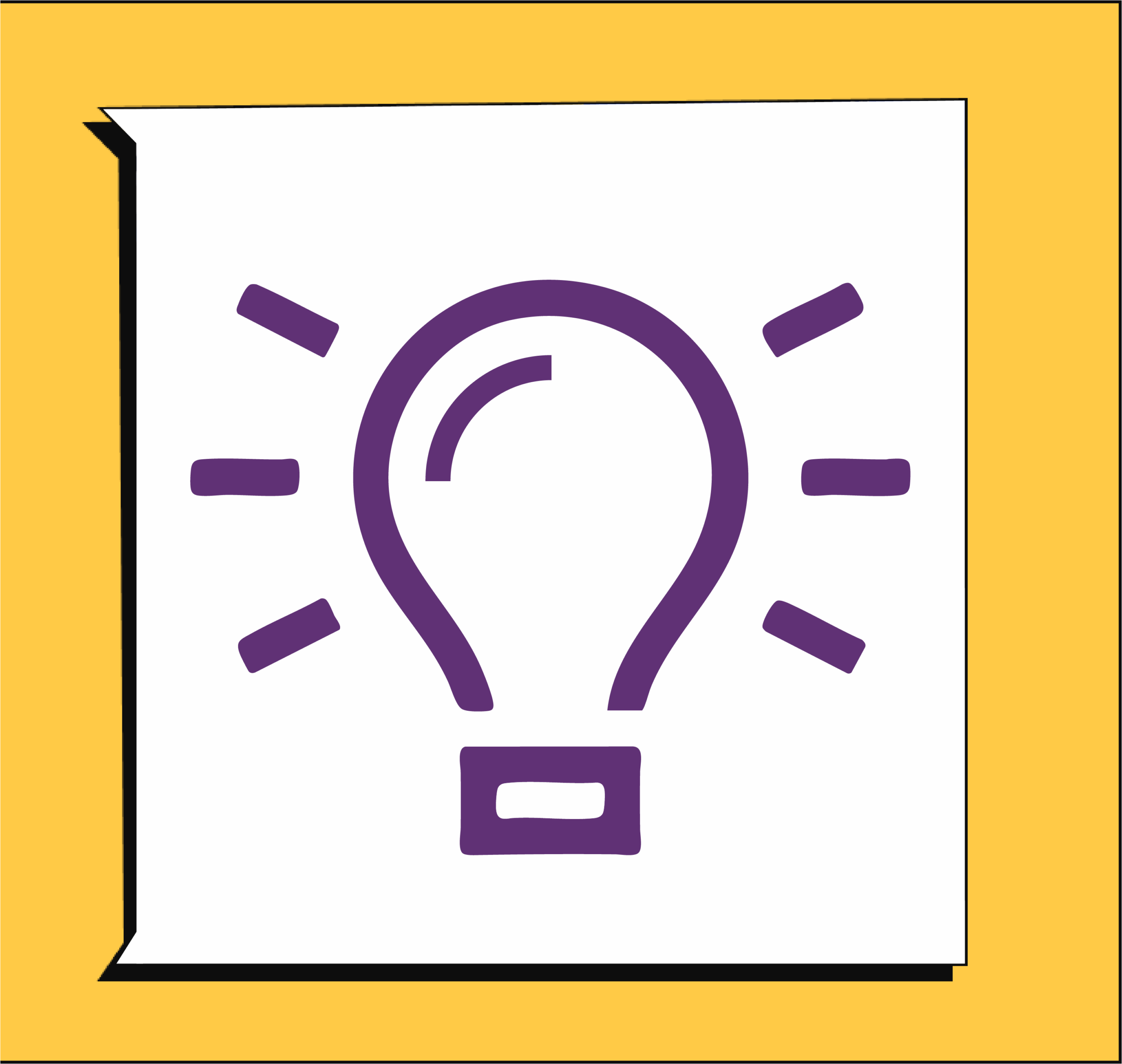 yellow block with lightbulb